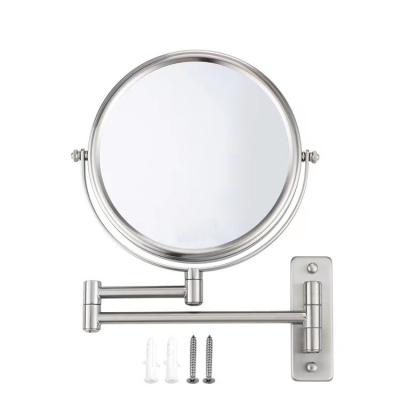 China Magnifying 360 Degree 1X&5X Rotate Double Sided Wall Mount Magnification Mirror for sale