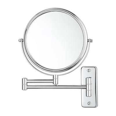 China Magnifying Makeup Mirror 10x Magnification , Double Sided Swivel Mirror Wall Mount , Satin Nickel for sale