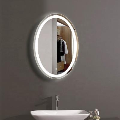 China Oval Side Lit Wall Mounted LED Bathroom Vanity Mirror Wall Mounted Oval for sale