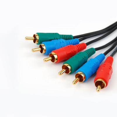 China DVD Player Gold Plated Durable 3 RCA To RCA Coaxial Jack Audio Cable For Mixer VCD DVD MALE-MALE To Aux Cable Professional Audio Cable. for sale