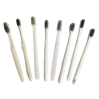 China WHEAT WTRAW Dental kit brush kit hotel amenities set Biodegradable bamboo toothbrush with paste for sale