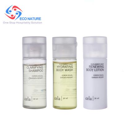 China Customized 30ml Empty Hotel Amenities Shampoo Bottles for sale