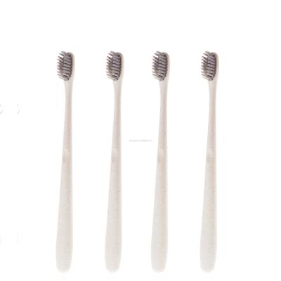 China Good hand feel /soft fur disposable biodegradable bristle corn starch toothbrush for sale