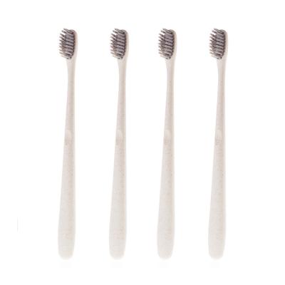 China Disposable 100% natural bamboo carbon brush head biodegradable toothbrush for sale