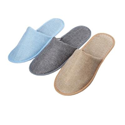 China Comfortable Biodegradable cotton waffle hotel slippers for sale