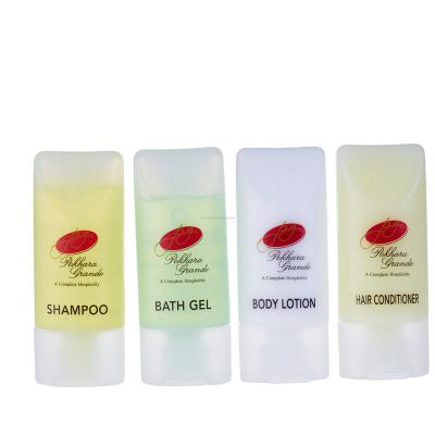 China Customized 30ml PE Soft Bottle Hotel Shampoo with Flip Cap for sale