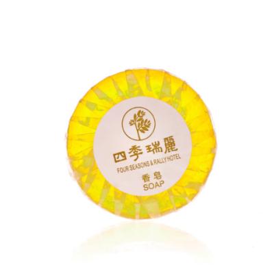 China Hotel travel spa Glycerin hotel soap bar 30g/Round Bath Bar Wrapper 30g Small Hotel Soap for sale