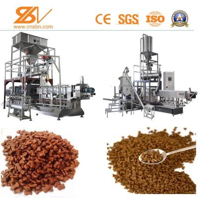 China Twin Screw Pet Kibble Dog Food Machine SLG85 500-600 KG/H Puffed for sale