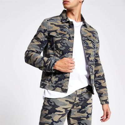 China Waterproof Mens Long Sleeve Chest Pockets Denim Jacket Camouflage Tracksuits for sale