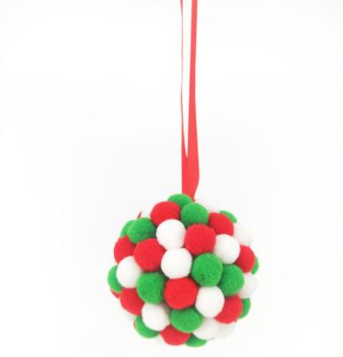 China 2022 Hot Sale 70% Velvet 3.8 Inch Ball Christmas Ornament Handmade Colorful Hanging Tree Decoration for sale