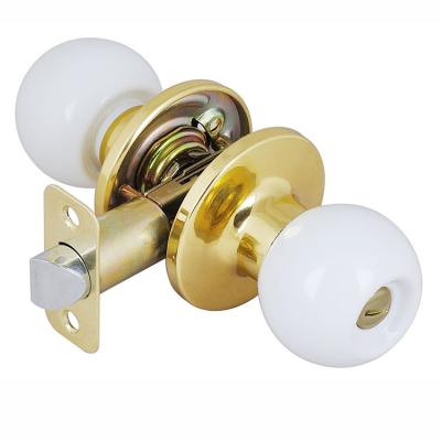 China European Preferred One Piece White Lacquer One Piece Knob Factory Door Lock China Tubular Privacy Knobset for sale