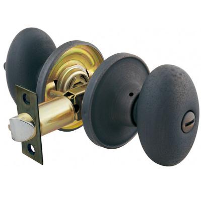 China North American Popular One Piece Knob Egg Shape Style Lever Bathroom Lock Sand Cast Tubular Knobset Privacy for sale