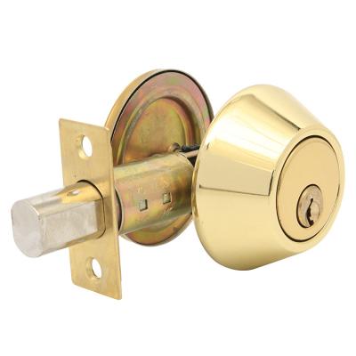 China Entrance & 200000 Life Cycle Single Cylinder Deadbolt Office Door Lock Maker Over With 2 Keys Brass Deadbolt Lock for sale