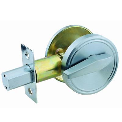 China Comfortable Satin Door Lock OEM Installation Chrome Thumb Long Turn Inside Half Sided Deadbolt Lock for sale