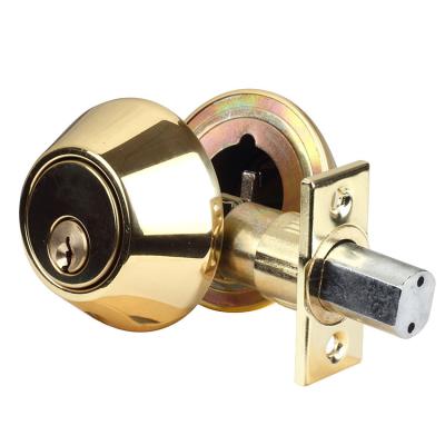 China Entrance & Office Over 200000 Life Cycles Drive In Bolt Residential Deadbolt Lock Polished Double Cylinder Brass Deadbolt for sale