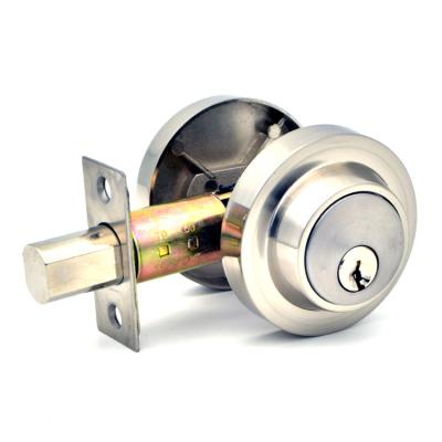 China Door Lock Heavy Duty Factory American Modern Style Round Single Cylinder Deadbolt Lock With 2 Keys Brass Door Lock for sale