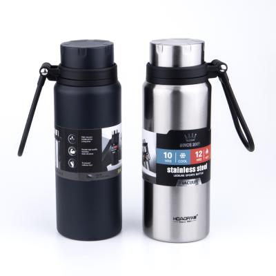 China PORTABLE Custom Logo Double Wall Vacuum Insulated Stainless Steel Water Bottle Wide Mouth Sport Thermos Flasks for sale