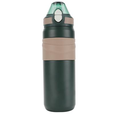 China Fashion Sustainable Design 560ml Custom Logo Leak Proof BPA Free Sport Stainless Steel Portable Insulated Water Bottle With Silicon Straw for sale