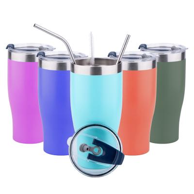 China Sustainable New Design 20oz / 30oz Custom Travel Mugs Double Wall Stainless Steel Vacuum Insulated Tumblers With Straw for sale