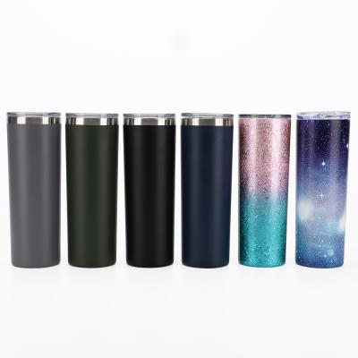 China OKADI Sustainable Hot Sale Insulated Double Wall Tumblers 650ml Stainless Steel Skinny Cup With Slide Lid And Straw Tumbler Cups for sale