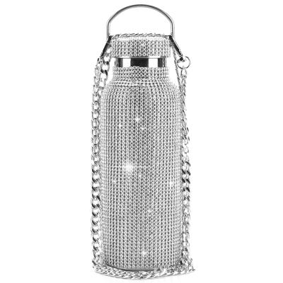 China OKADI Sustainable Capacity Double Multiple Wall Insulated Vacuum Water Bottle Diamond Crystal Water Bottle for sale