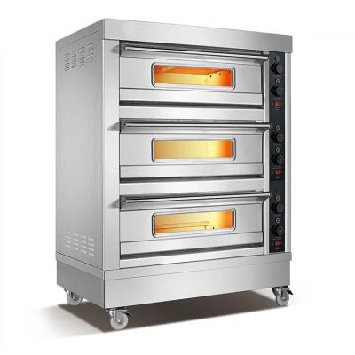 China Stainless Steel Trays 3 Electric Baking Ovens Free Standing Platform Oven 3 Layers for sale