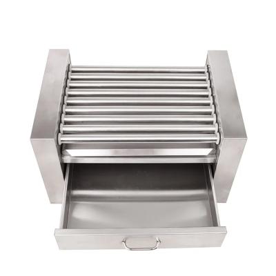 China CE Certified 9 Roll Stainless Steel Automatic Electric Commercial Hot Dog Roller Grill Burger Hot Dog Machine With Bun Warmer 415*340*6mm for sale