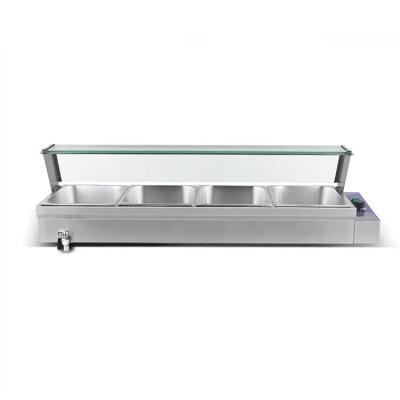 China CE Certificated Stainless Steel 201 Low Price Electric Bain Marie With Glass Cover for sale