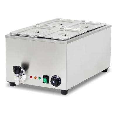 China Stainless Steel CE 201 Certificated Four Pans 1/4GN X 10cmm Bain Marie Commercial Food Warmer Counter Top for sale