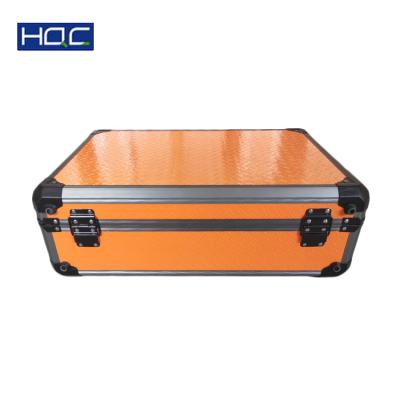 China Tool or Instruments Carrying Case Aluminum Tool Case with Orange Panel and Black Profile / Briefcase with Wave Foam, Hard Gun Case for sale