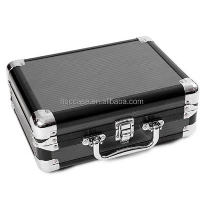 China Tools Pack Small Heavy Duty Black Aluminum Tool Case With Cutting Die Foam Carrying Case Tape for sale