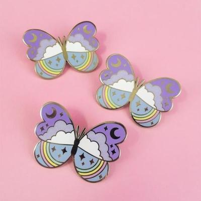 China Global Wholesale Custom Soft Enamel Pins Hard Lapel Pin Beautiful Badge Butterfly Clutch Metal Craft Maker Gift Maker for sale