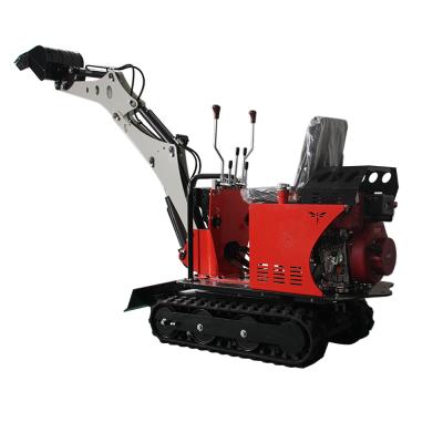 China Single Working Micro Engine Mini Crawler Digging Trencher Excavator Machine 1 Ton Building Material Stores Excavator for sale