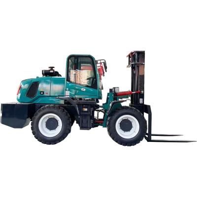 China High Quality Hotels Rough Terrain 3 Ton Mini Diesel All Terrain Steerable Box Forklift 3 Ton 4x4 3000kg for sale