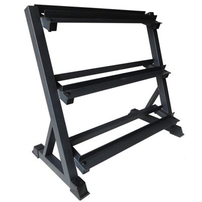 China Salon Commercial Vertical Hex 3 Tier Rack Dumbbell Rack for sale