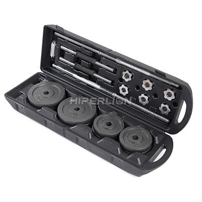 China Home Use Carry Case Coated Black Paint Barbell Dumbbell 15 Kg 50kg Dumble Dumbbell Set With Case for sale