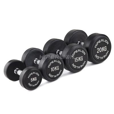 China Rubber Covered Dumbbell Flex Commercial Tpu Cpu Pu Coated Urethane China Custom Round Dumbells Poly Professional Dumbbell Sets With Logo for sale