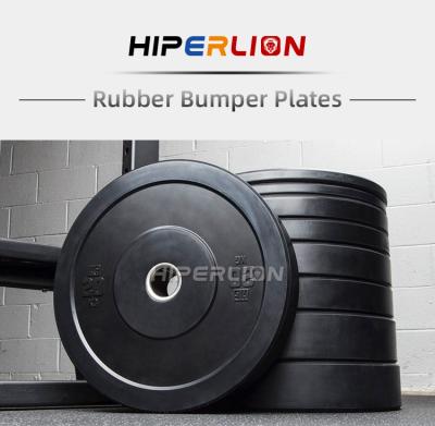 China Universal Hi-Temp Black Color Traning Weightlifting Rubber Gym Training Bumper Plates for sale