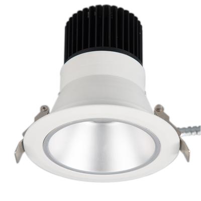 China Modern COB LED downlight fixture aluminum anti-glare lamp 18W24W, 0-10V dimming commercial 4inc recessed frameless downlight for sale