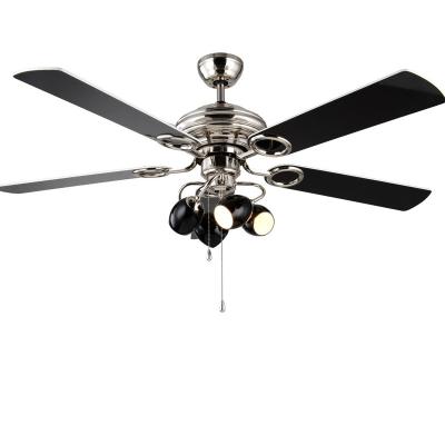 China 52 Inch Pull Chain Switch 5*MDF Blade G9*4 New Style Nordic Modern Single Ceiling Fan Model With LED Light Wooden Blade Decorative Electric Fan for sale