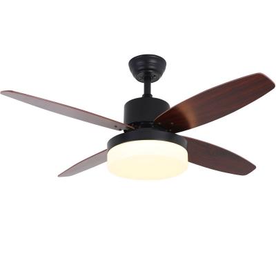 China 4*wood blade remote control 48 inch modern simple style ceiling fan with light and remote control ceiling fan for living room bedroom for sale