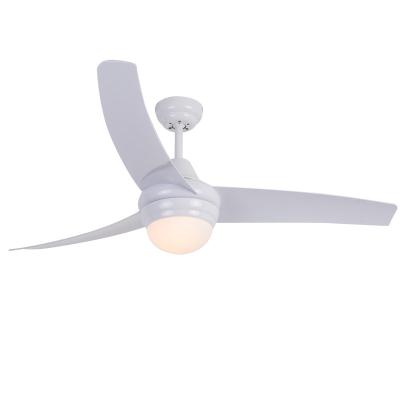 China 52 inch modern design 4*wood blades white high quality 3 blades low noise ABS remote control 3 led ceiling fan with remote control for bedroom for sale