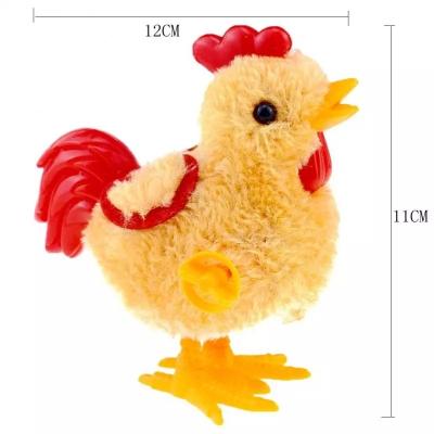 China Plush Cogs Chicken Rooster Jump Up Toy Clockwork Chick Funny Bird 8x7cm Small Wind Bird Stuffed Toy Kid Christmas Gift Funny Toy 1pc for sale