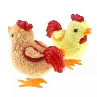 China Plush Cogs Chicken Rooster Jump Up Toy Clockwork Chick Funny Bird 8x7cm Small Wind Bird Stuffed Toy Kid Christmas Gift Funny Toy 1pc for sale