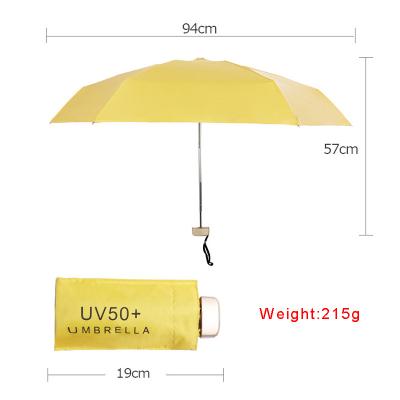 China Mini Pocket Umbrella Folding Sun Umbrella Women Travel Foldable Flat Lightweight Umbrella Protection UV Sunshade Lxd301 for sale