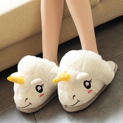 China New Arrival Unisex Flip Flops Christmas Slippers Indoor Shoes Unicorn Cotton Home Slippers Chausson Licorne for sale