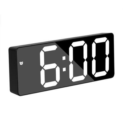 China Modern Acrylic/Mirror LED Digital Clock Digital Clock Voice Control Nap Time-Temperature Display for sale