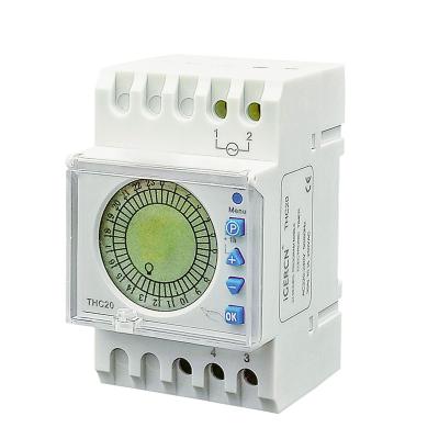 China 220-25VAC programmable timer THC-20 with blue back light digital AUTO ON electrics control timer switch THC-20 20amp 220vac for sale