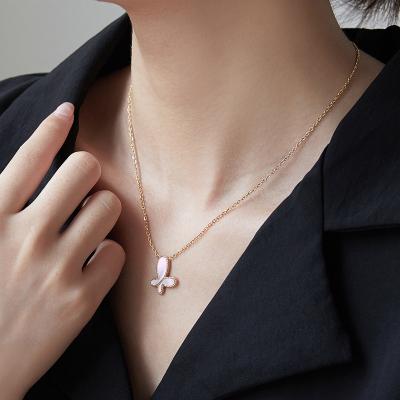 China TRENDY Korean Fashion Shell Butterfly Necklaces for Women Temperament Clavicle Chain Shell Pendant Choker Fashion Jewelry for sale