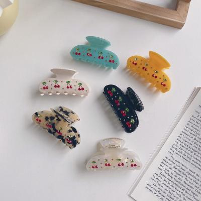 China Eco-friendly/recyclable/fancy stylish women new claw clip hair cherry decoration korean fashion women products for sale